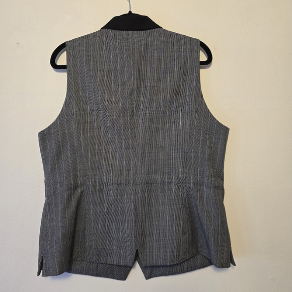 S Business Casual Vest Grey Black Blue 3 Buttons Pockets Minimalist Size Large - Picture 15 of 16